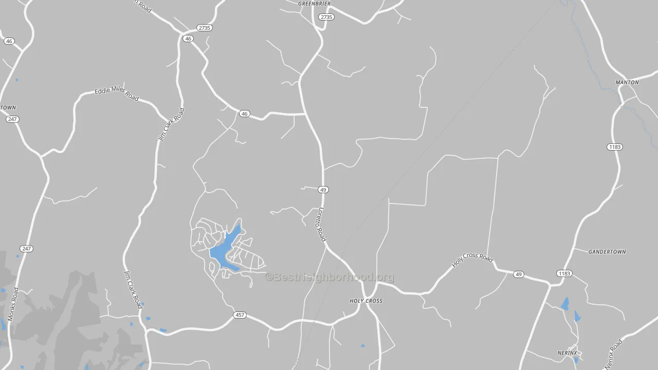 Transit Grade map of Holy Cross, KY