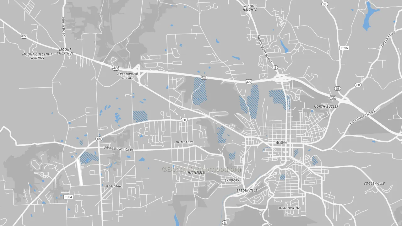 Transit Grade map of Homeacre-Lyndora, PA