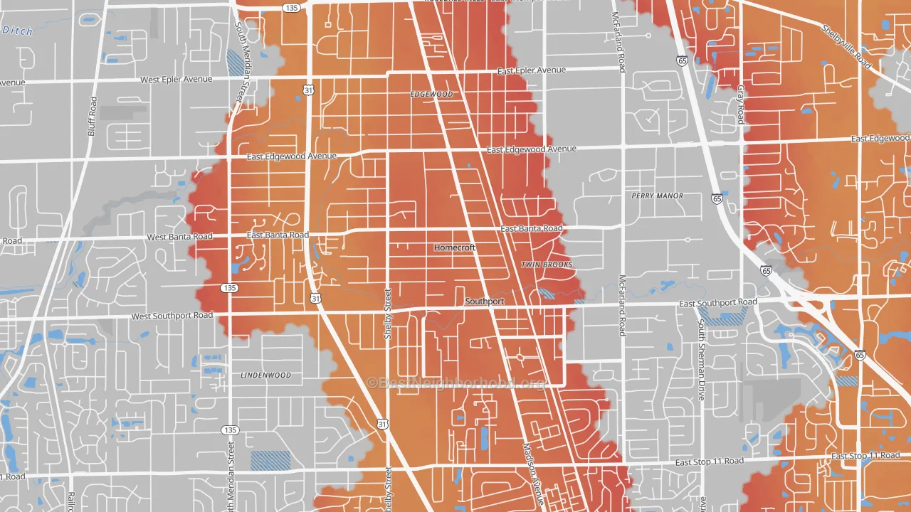 Transit Grade map of Homecroft, IN