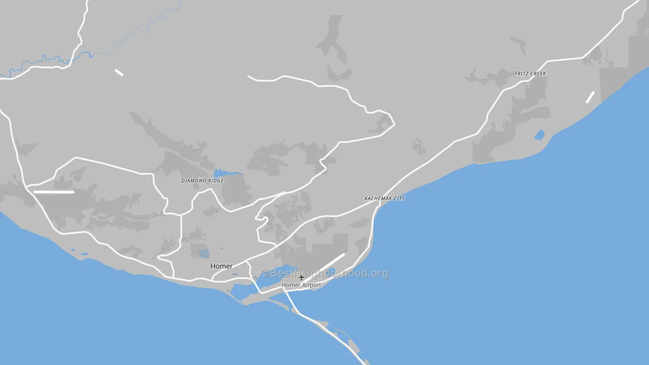 Transit Grade map of Homer, AK