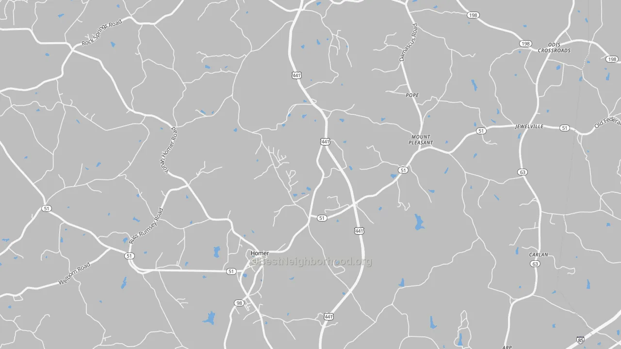 Transit Grade map of Homer, GA