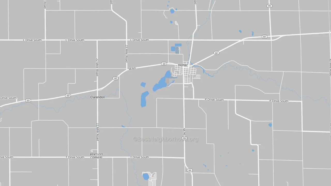 Transit Grade map of Homer, MI