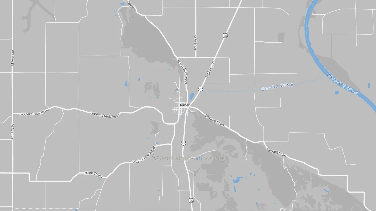 Transit Grade map of Homer, NE