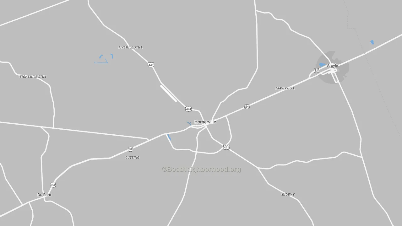 Transit Grade map of Homerville, GA
