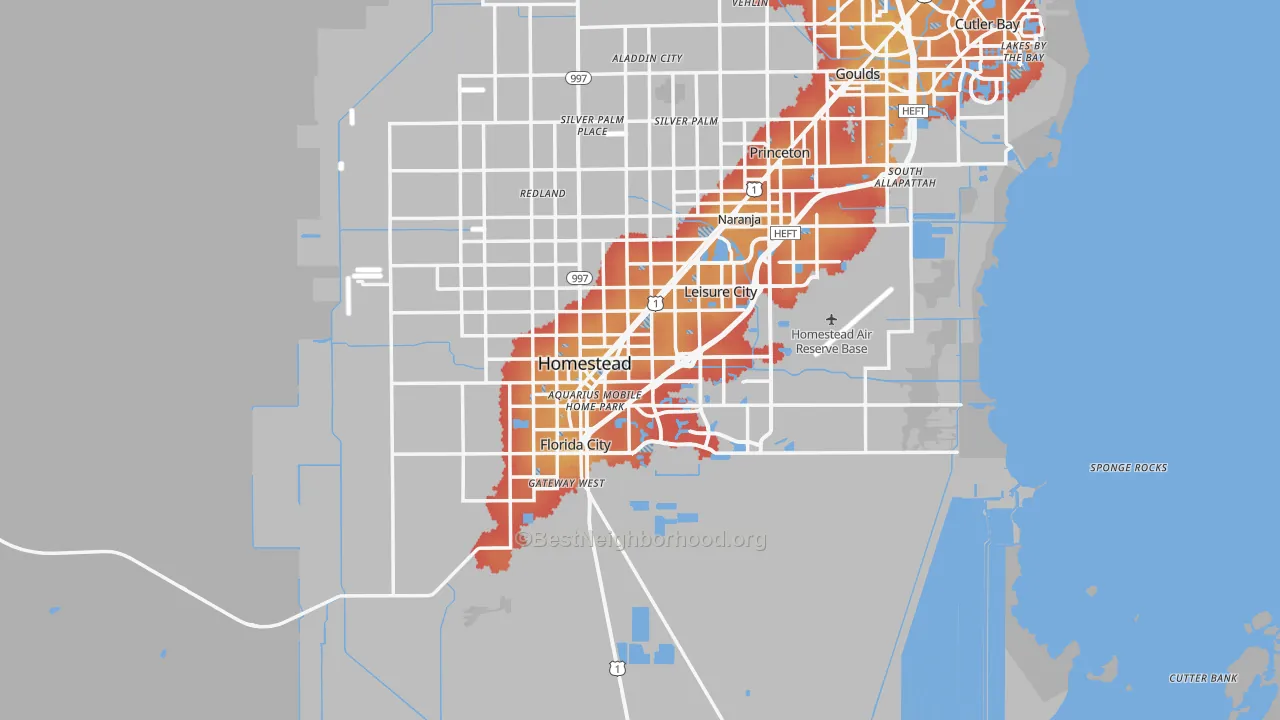Transit Grade map of Homestead, FL