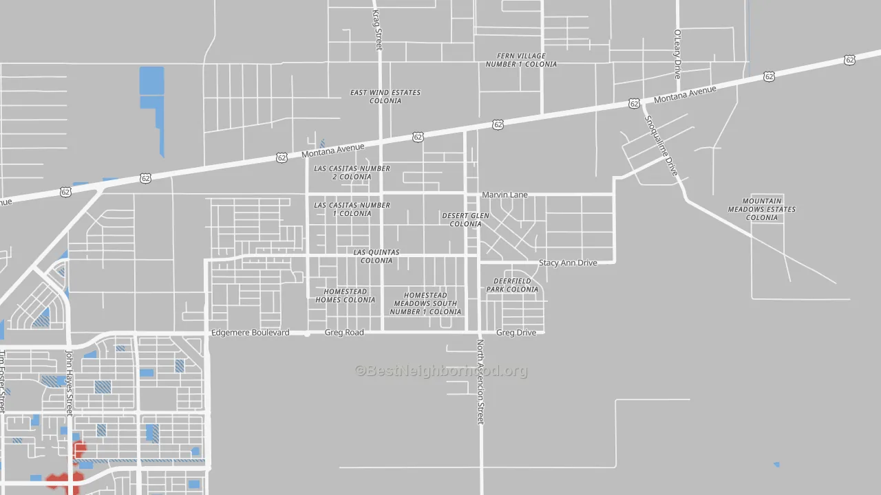 Transit Grade map of Homestead Meadows South, TX
