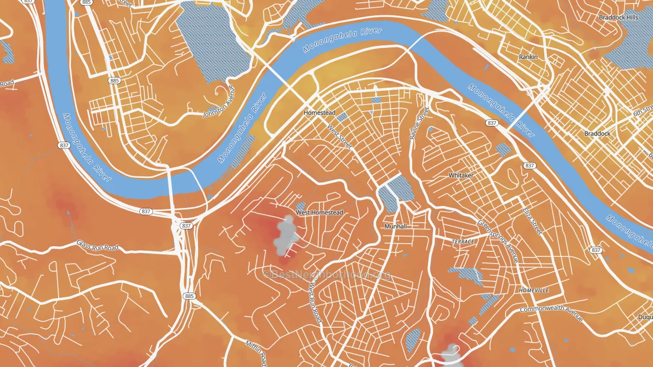 Transit Grade map of Homestead, PA
