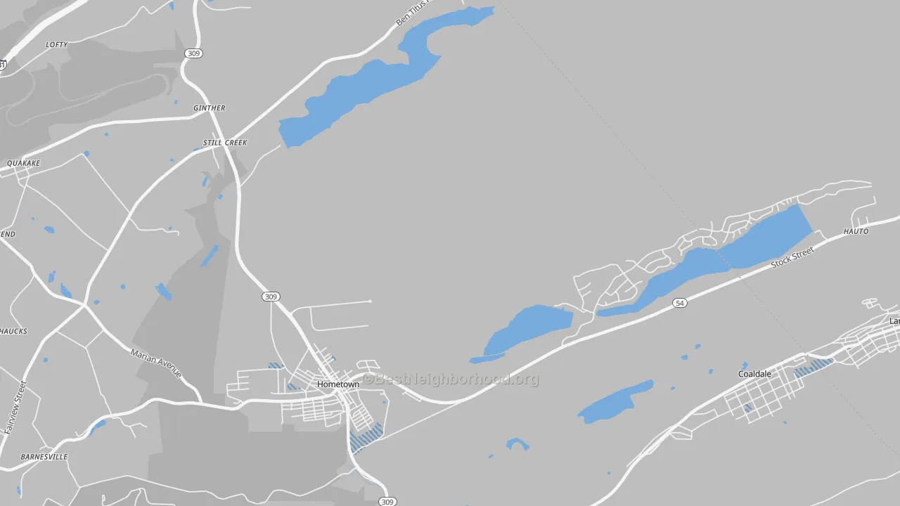 Transit Grade map of Hometown, PA