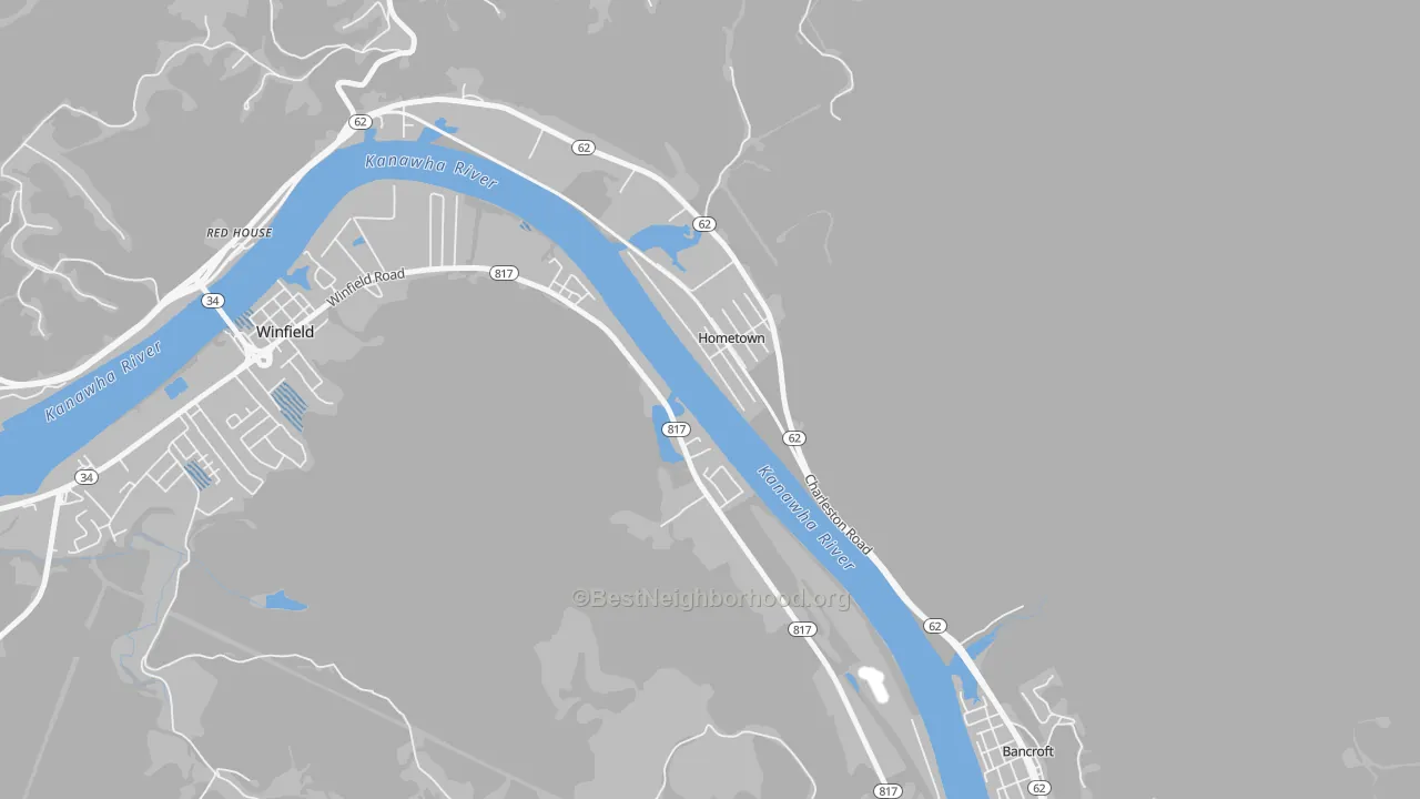 Transit Grade map of Hometown, WV