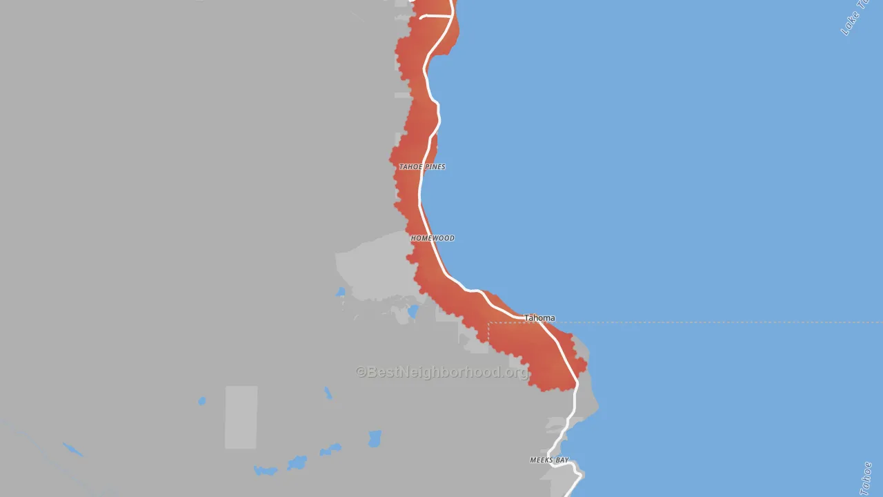 Transit Grade map of Homewood, CA