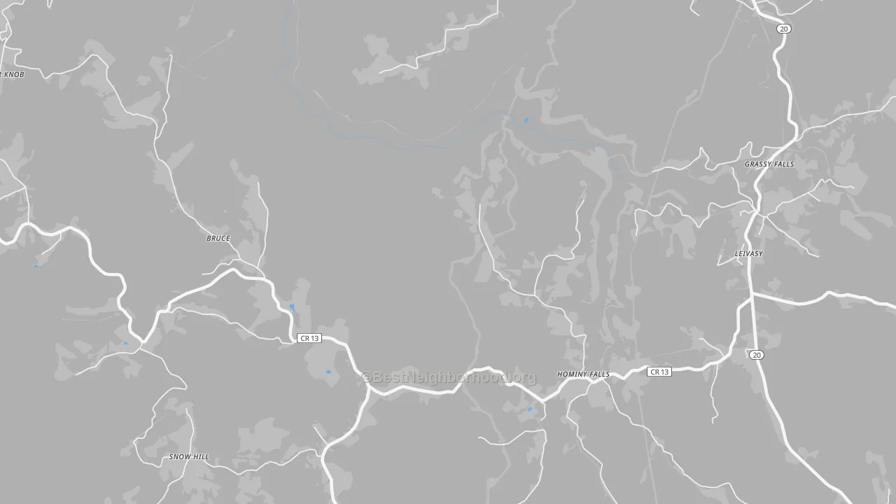 Transit Grade map of Hominy Falls, WV