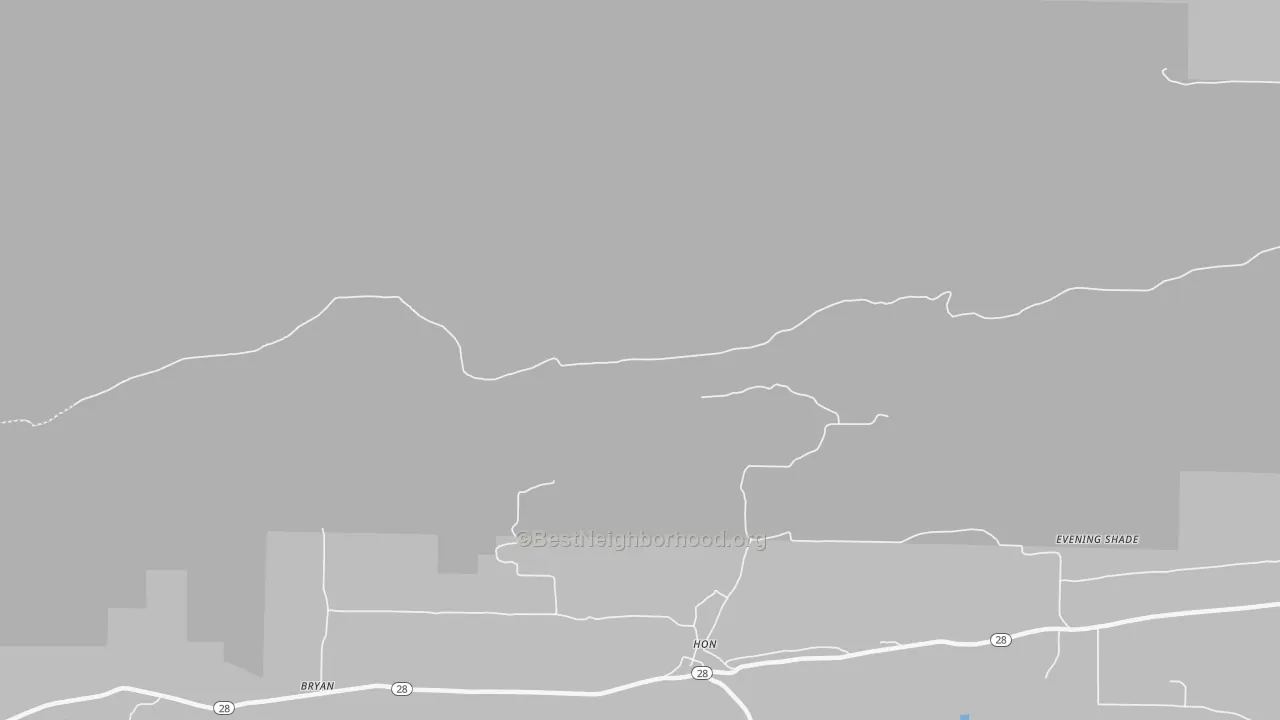 Transit Grade map of Hon, AR