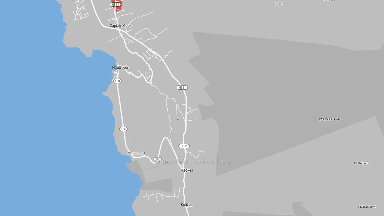 Transit Grade map of Honaunau-Napoopoo, HI