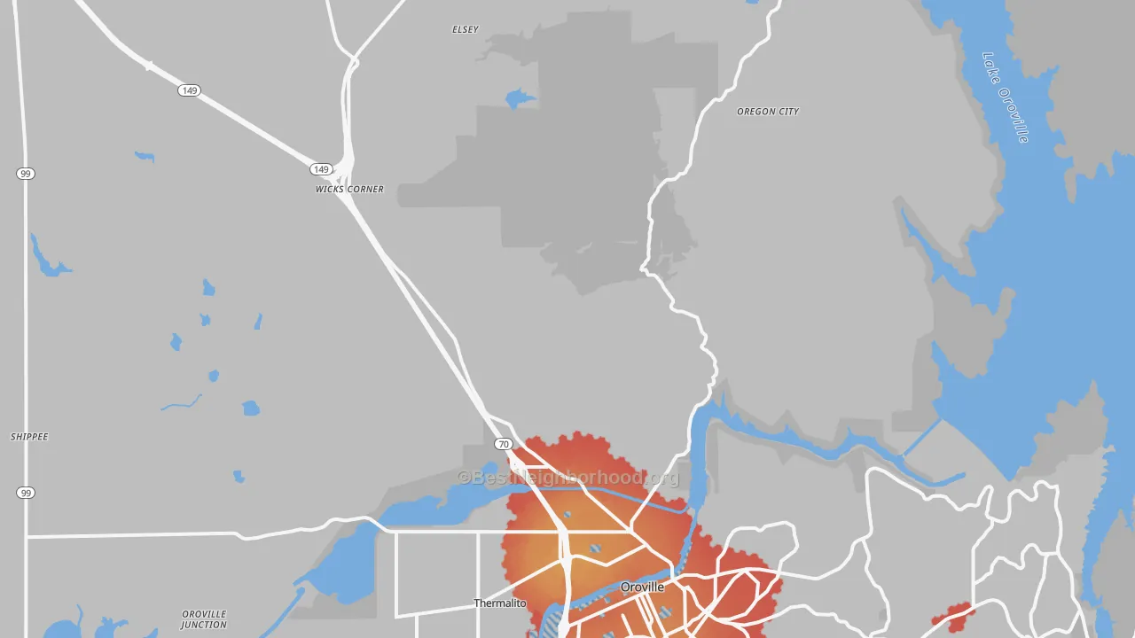 Transit Grade map of Honcut, CA
