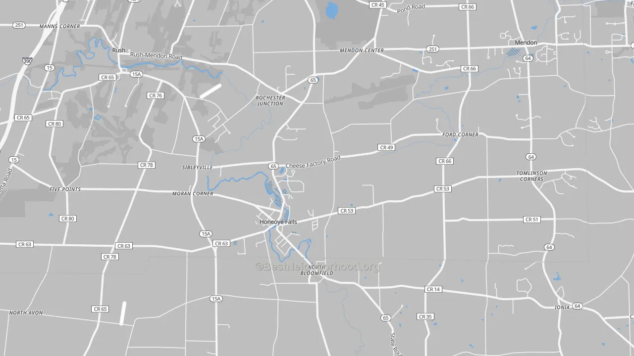 Transit Grade map of Honeoye Falls, NY