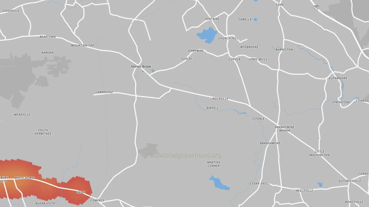 Transit Grade map of Honey Brook, PA