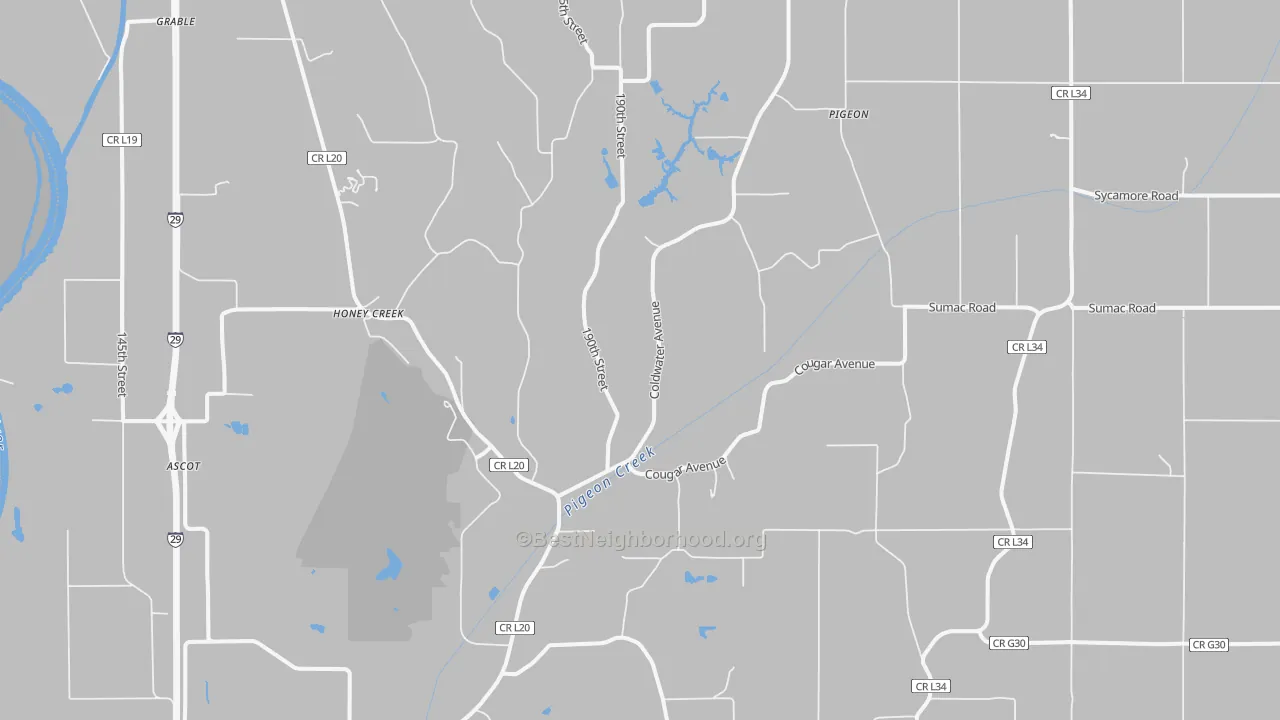 Transit Grade map of Honey Creek, IA