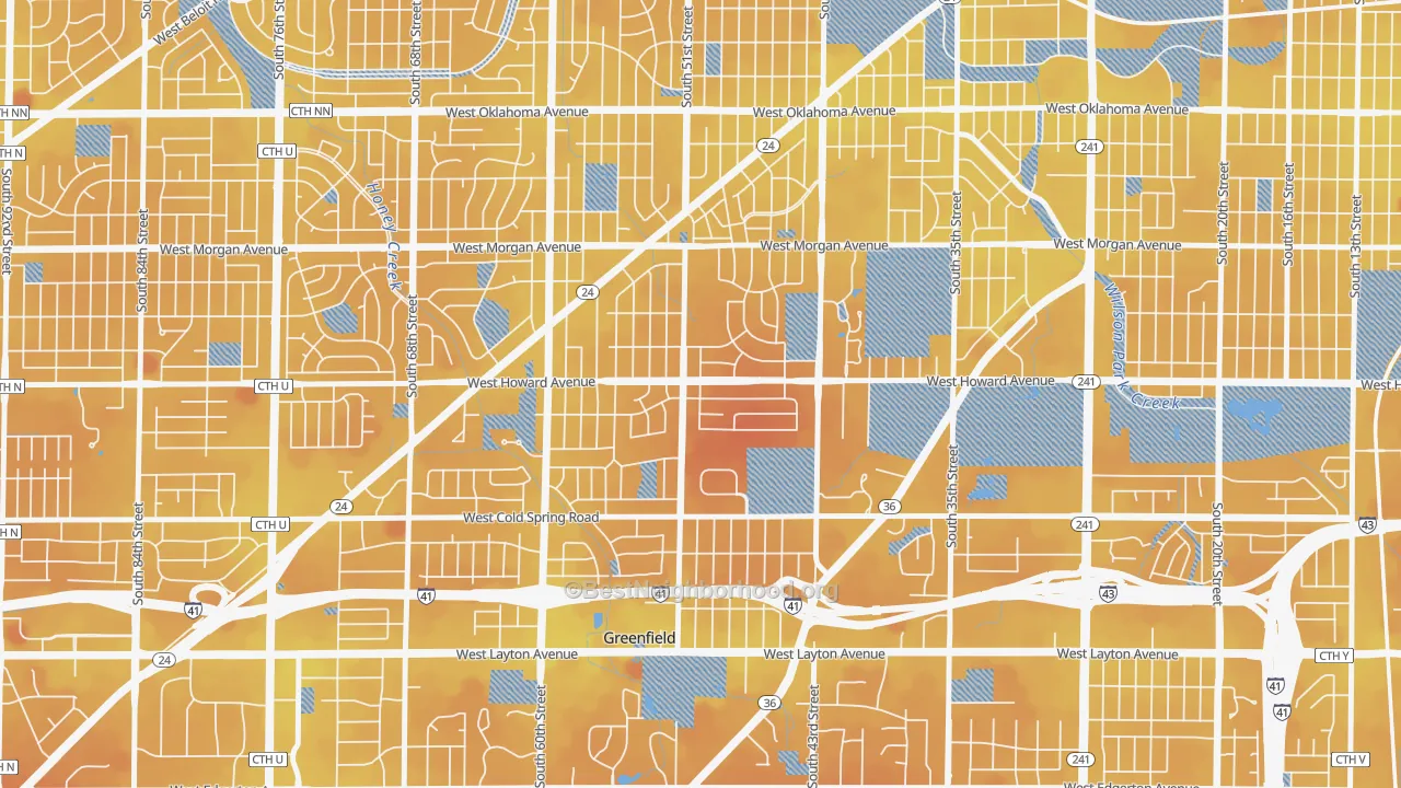 Transit Grade map of Honey Creek Manor, Milwaukee, WI