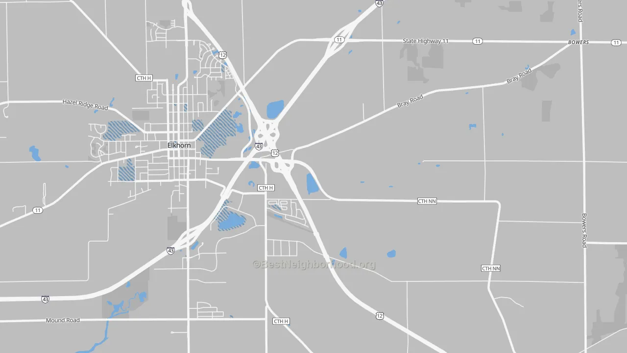 Transit Grade map of Honey Creek, WI