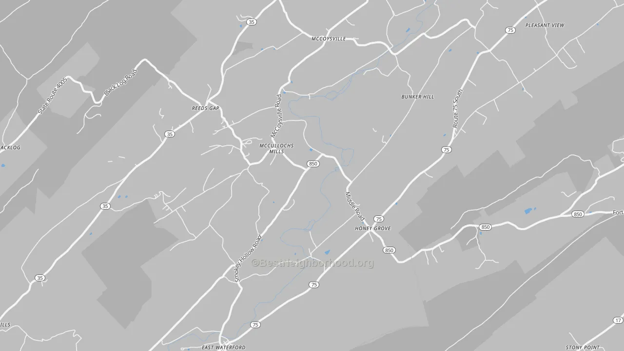 Transit Grade map of Honey Grove, PA