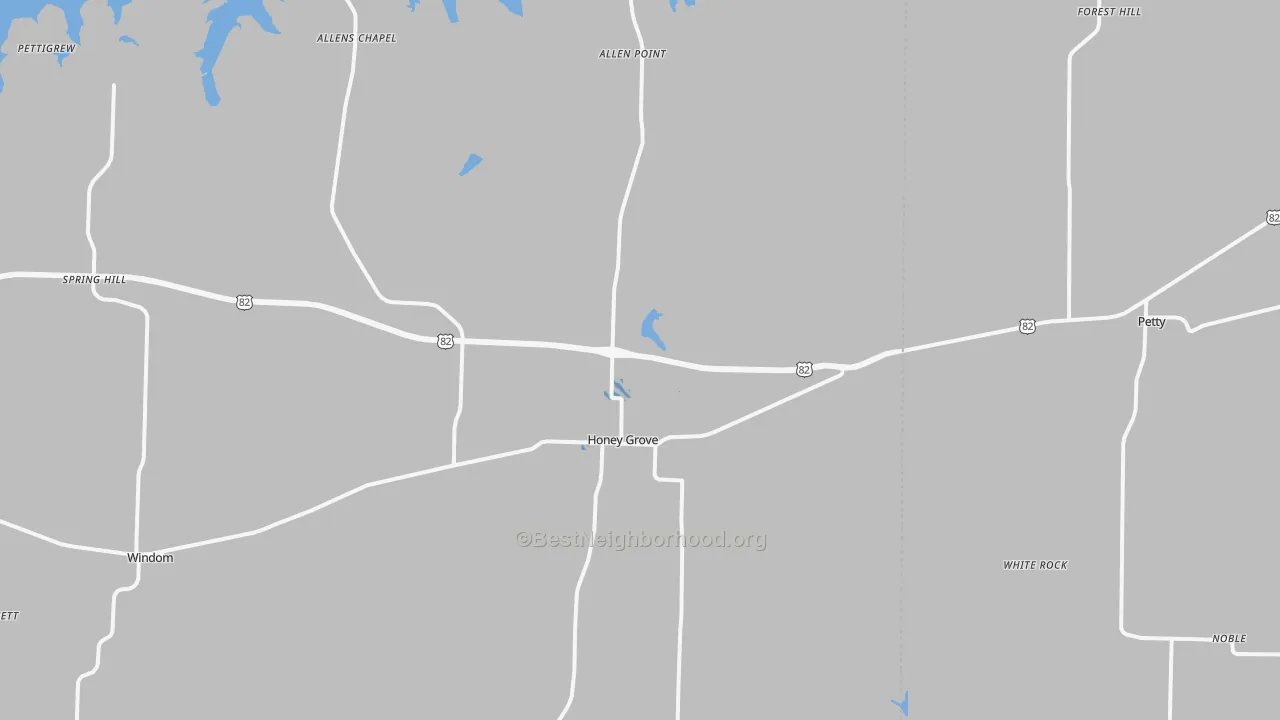 Transit Grade map of Honey Grove, TX