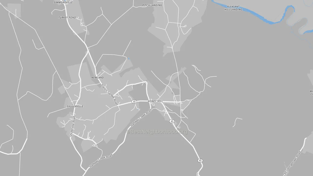 Transit Grade map of Honey Hill, SC