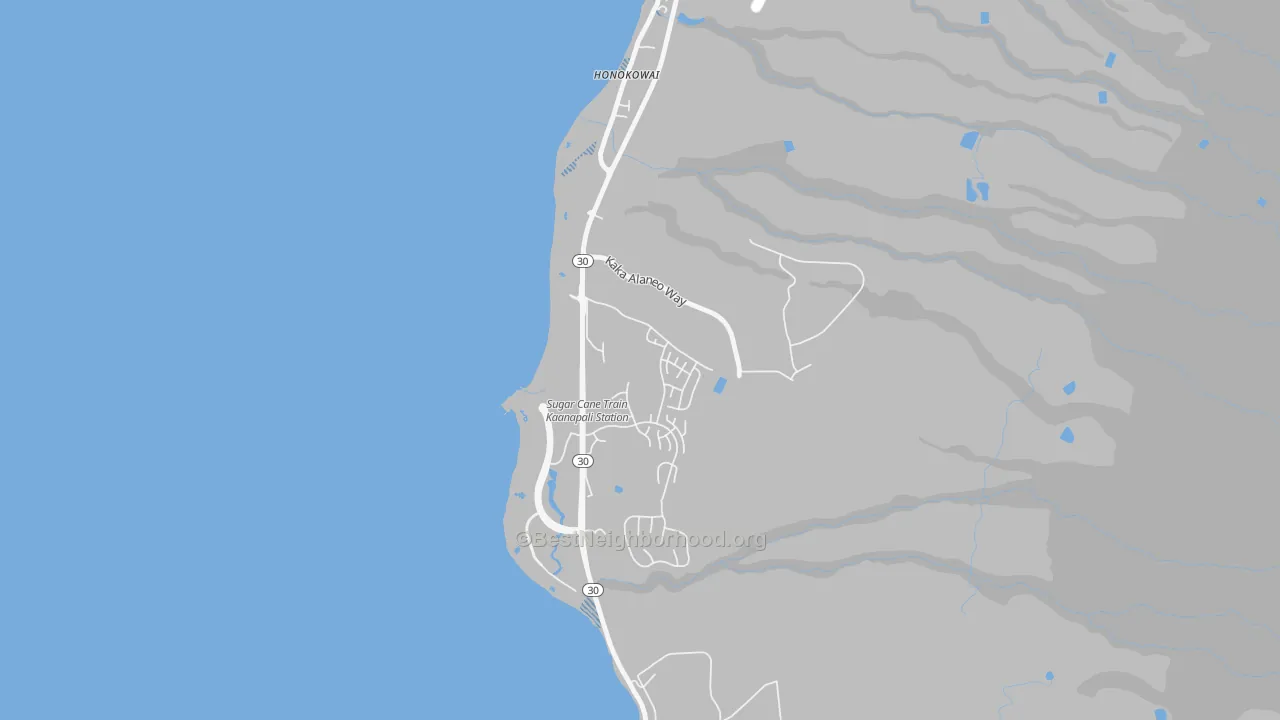 Transit Grade map of Honokowai, HI