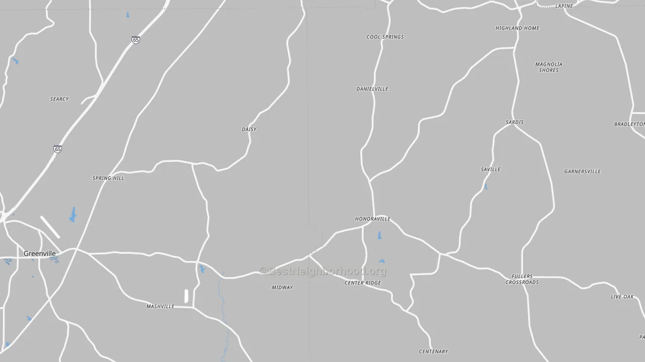 Transit Grade map of Honoraville, AL