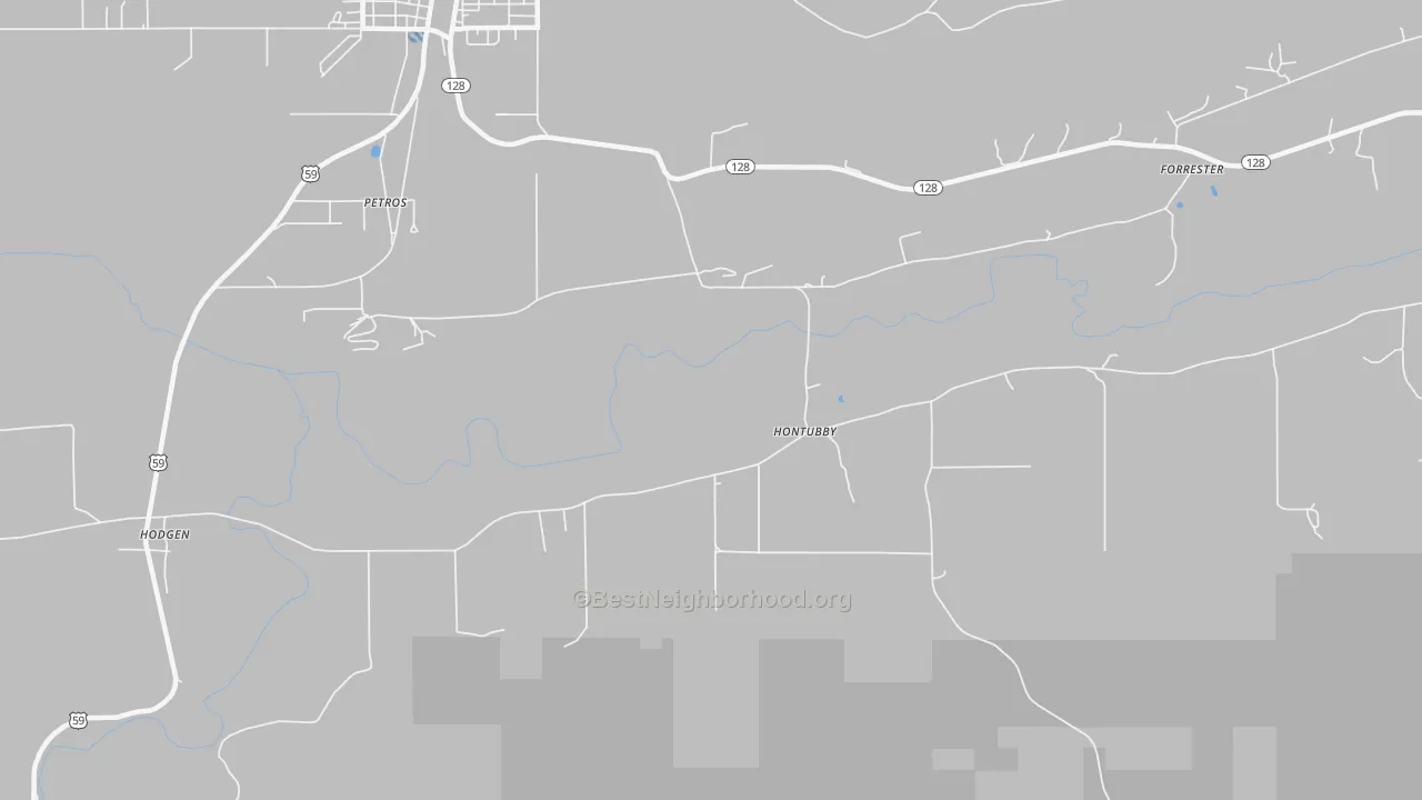 Transit Grade map of Hontubby, OK