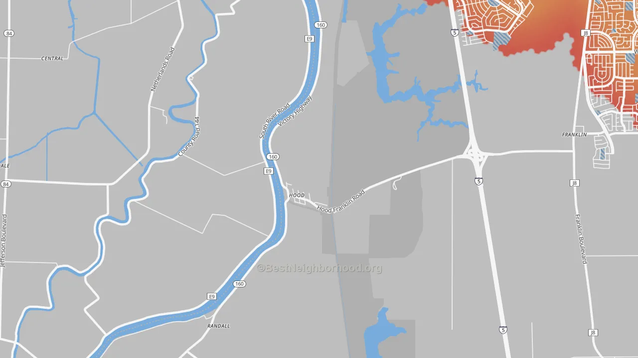 Transit Grade map of Hood, CA
