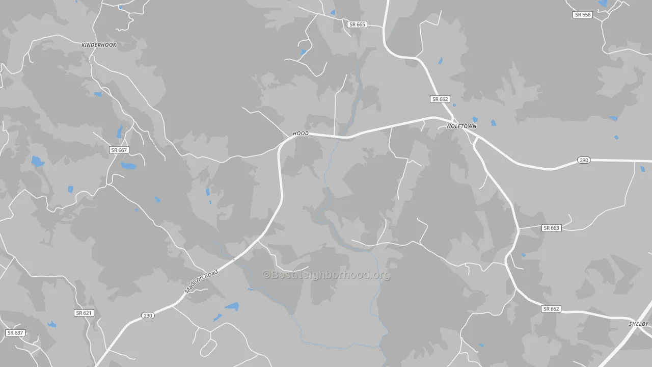 Transit Grade map of Hood, VA