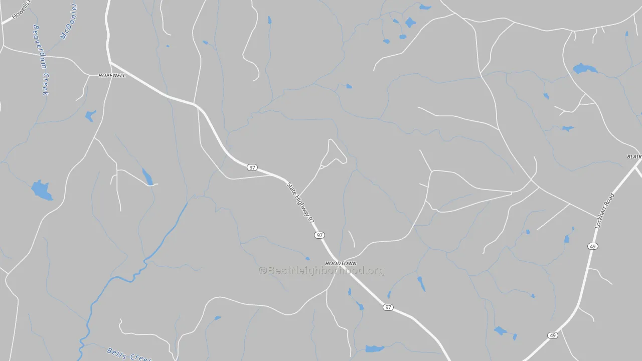 Transit Grade map of Hoodtown, SC