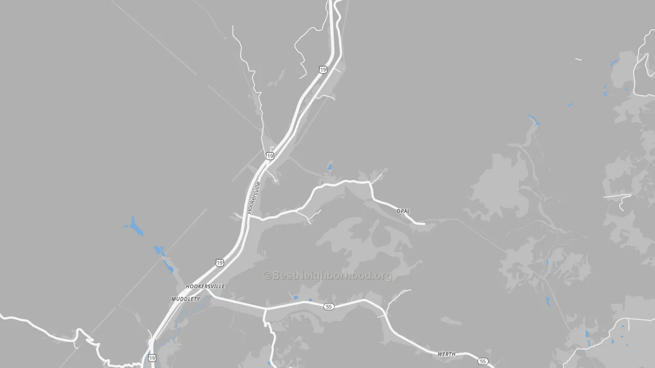 Transit Grade map of Hookersville, WV