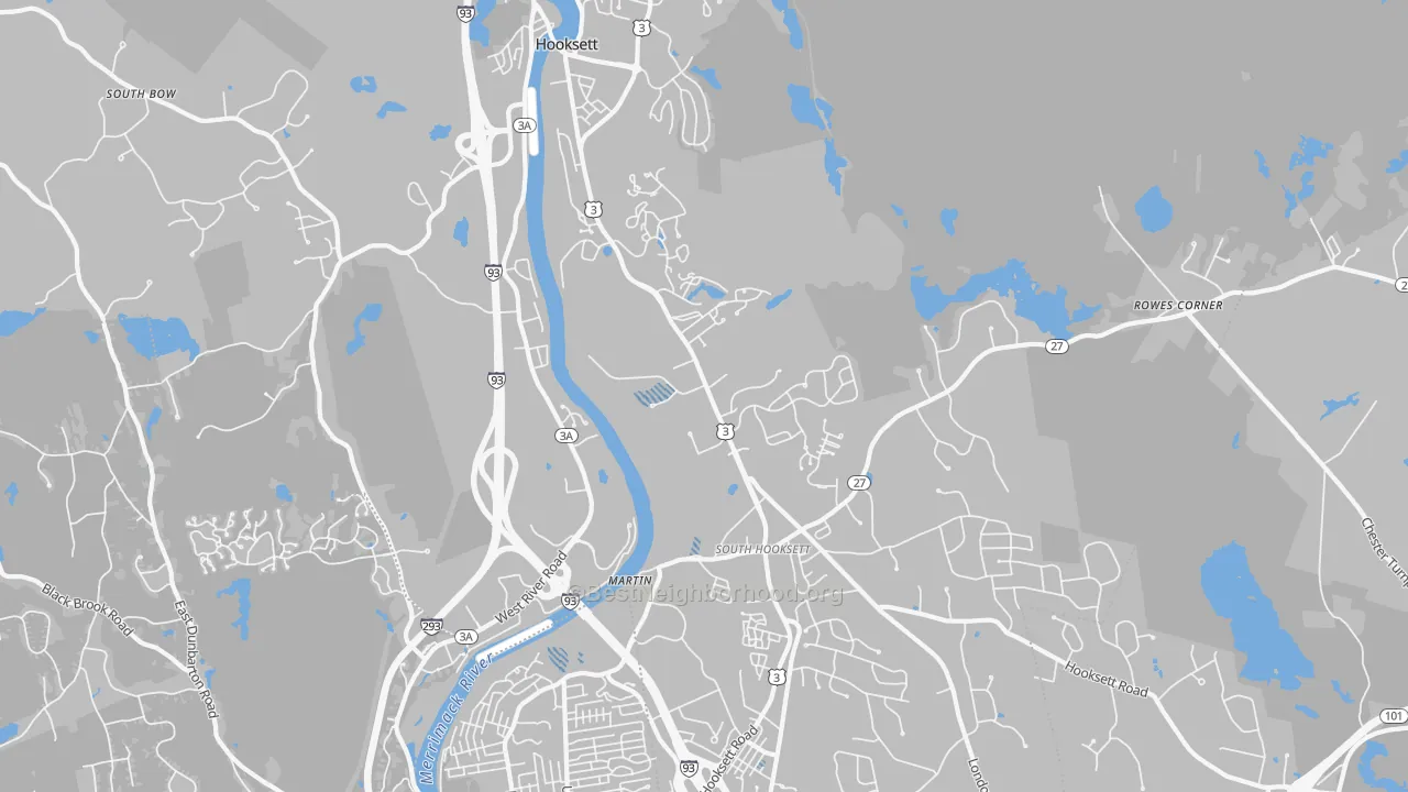 Transit Grade map of Hooksett, NH