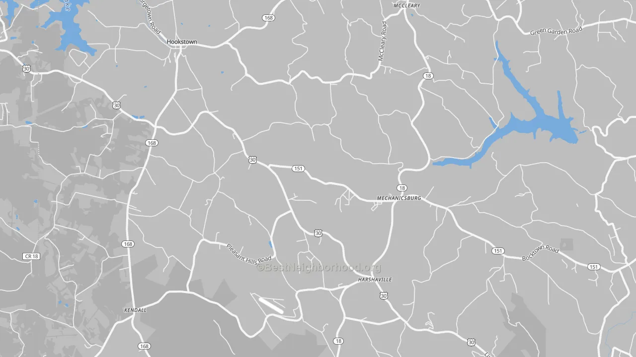 Transit Grade map of Hookstown, PA