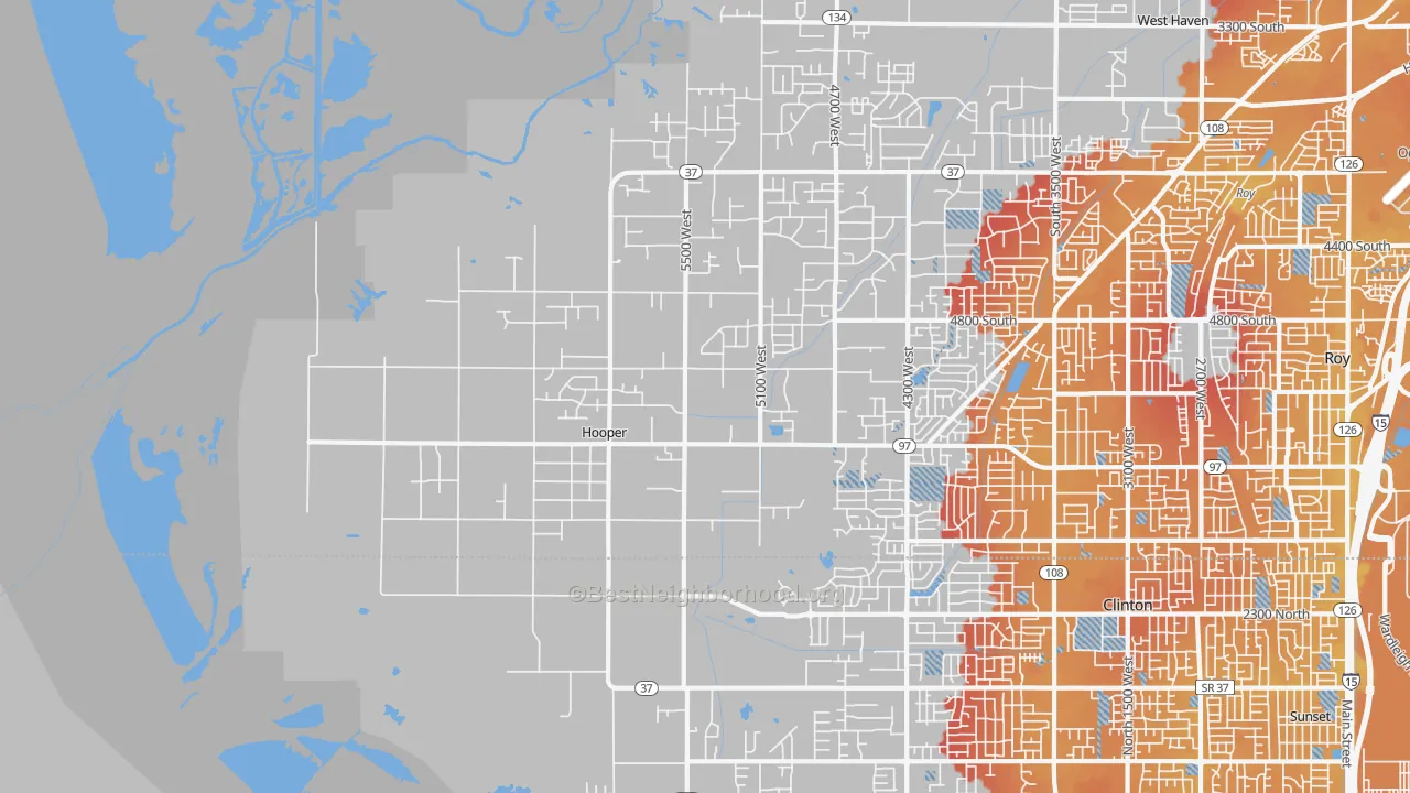 Transit Grade map of Hooper, UT
