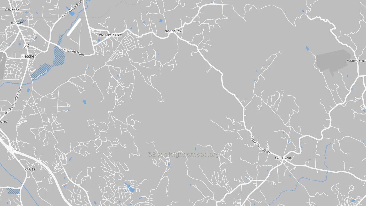 Transit Grade map of Hoopers Creek, NC