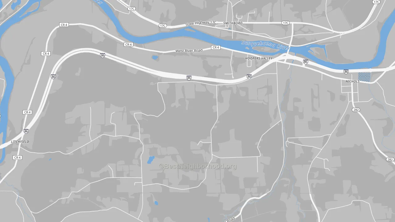 Transit Grade map of Hoopers Valley, NY