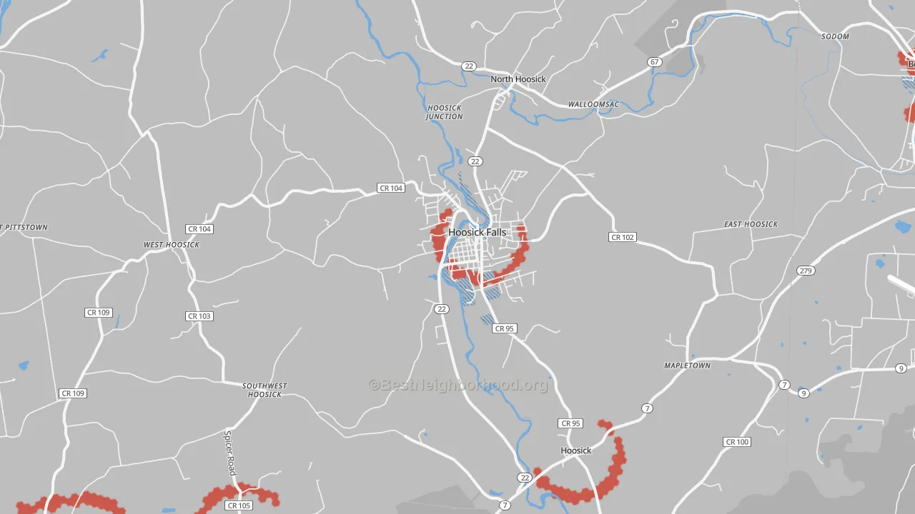 Transit Grade map of Hoosick Falls, NY