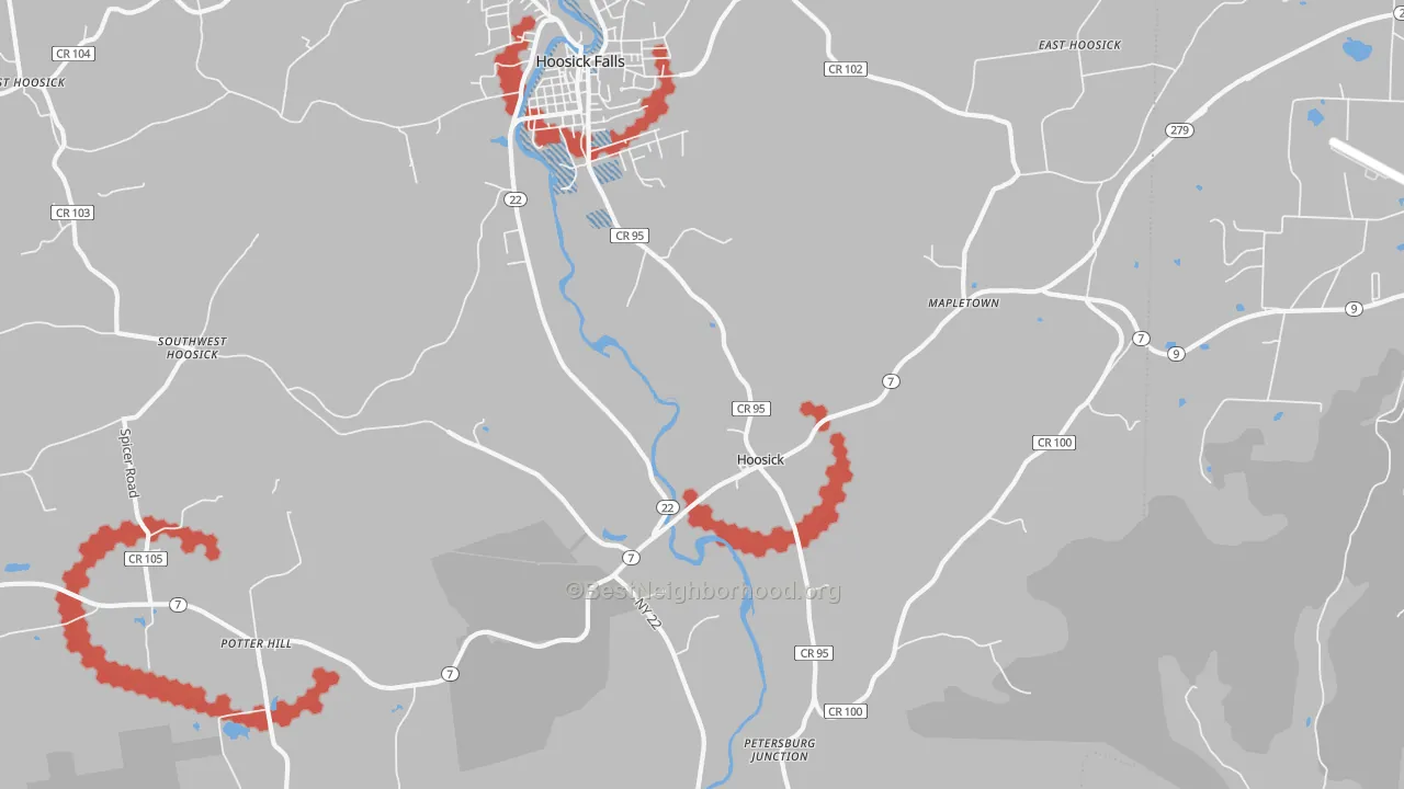 Transit Grade map of Hoosick, NY
