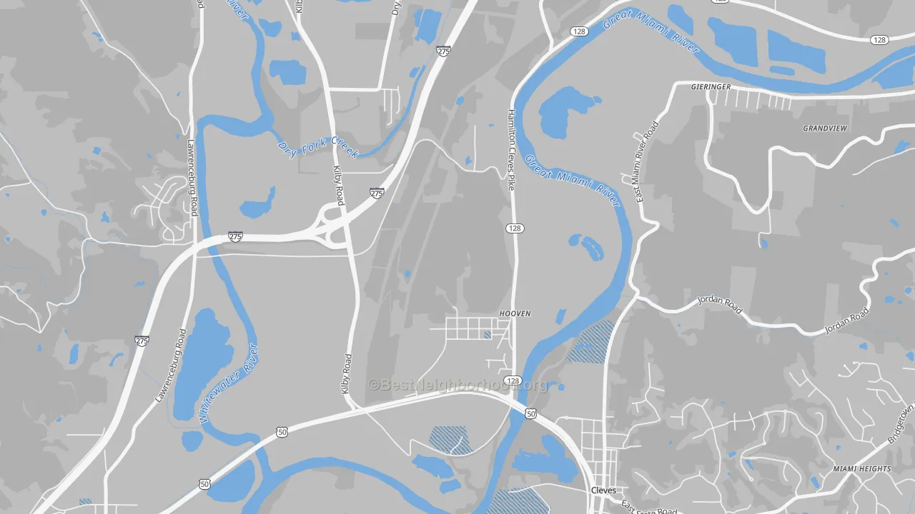Transit Grade map of Hooven, OH