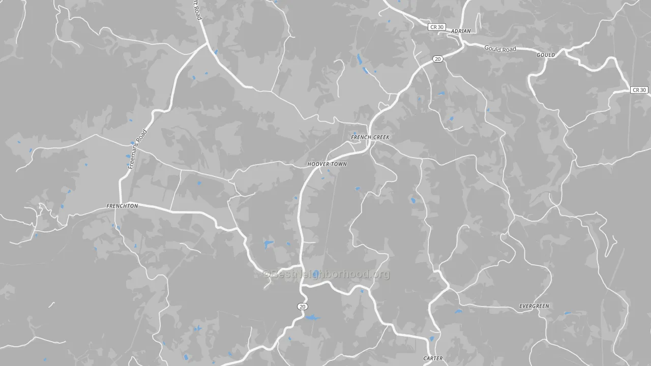 Transit Grade map of Hoover Town, WV