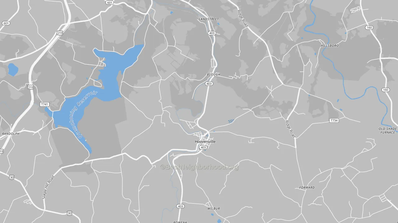 Transit Grade map of Hooversville, PA