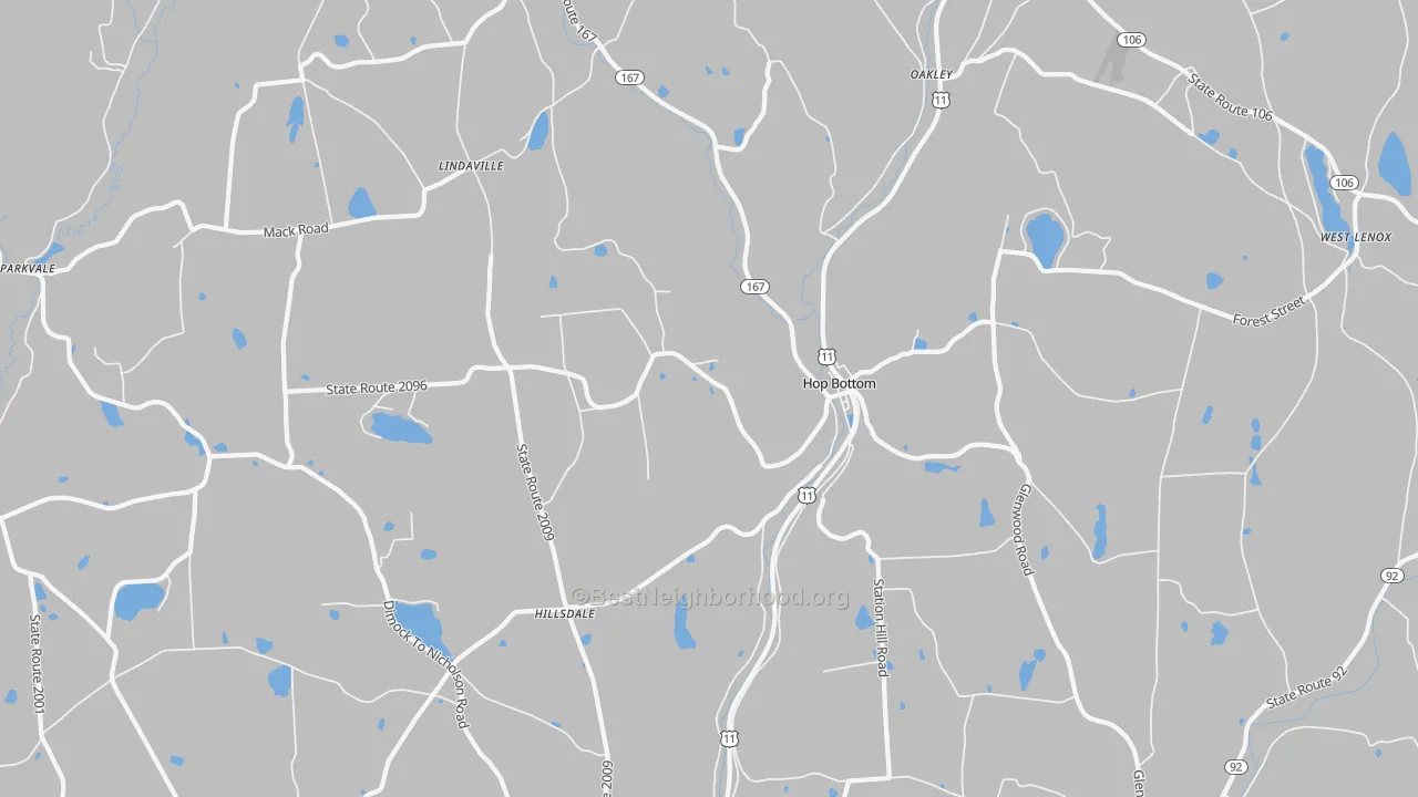 Transit Grade map of Hop Bottom, PA
