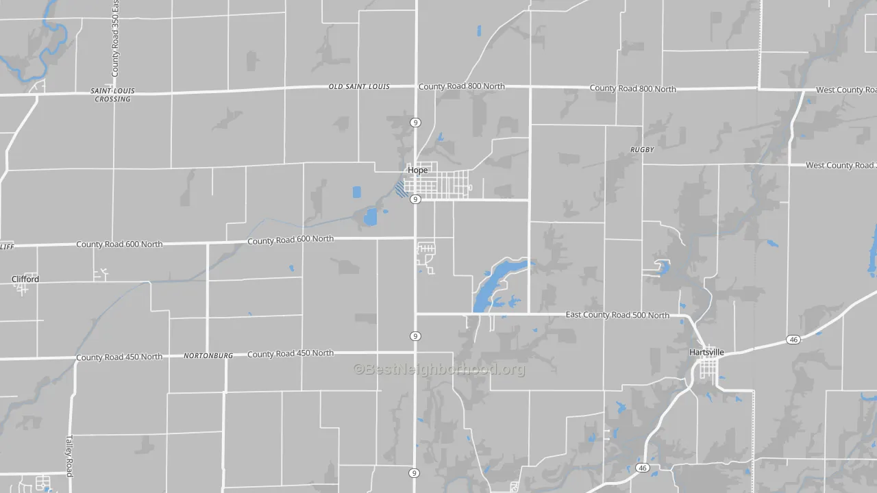 Transit Grade map of Hope, IN