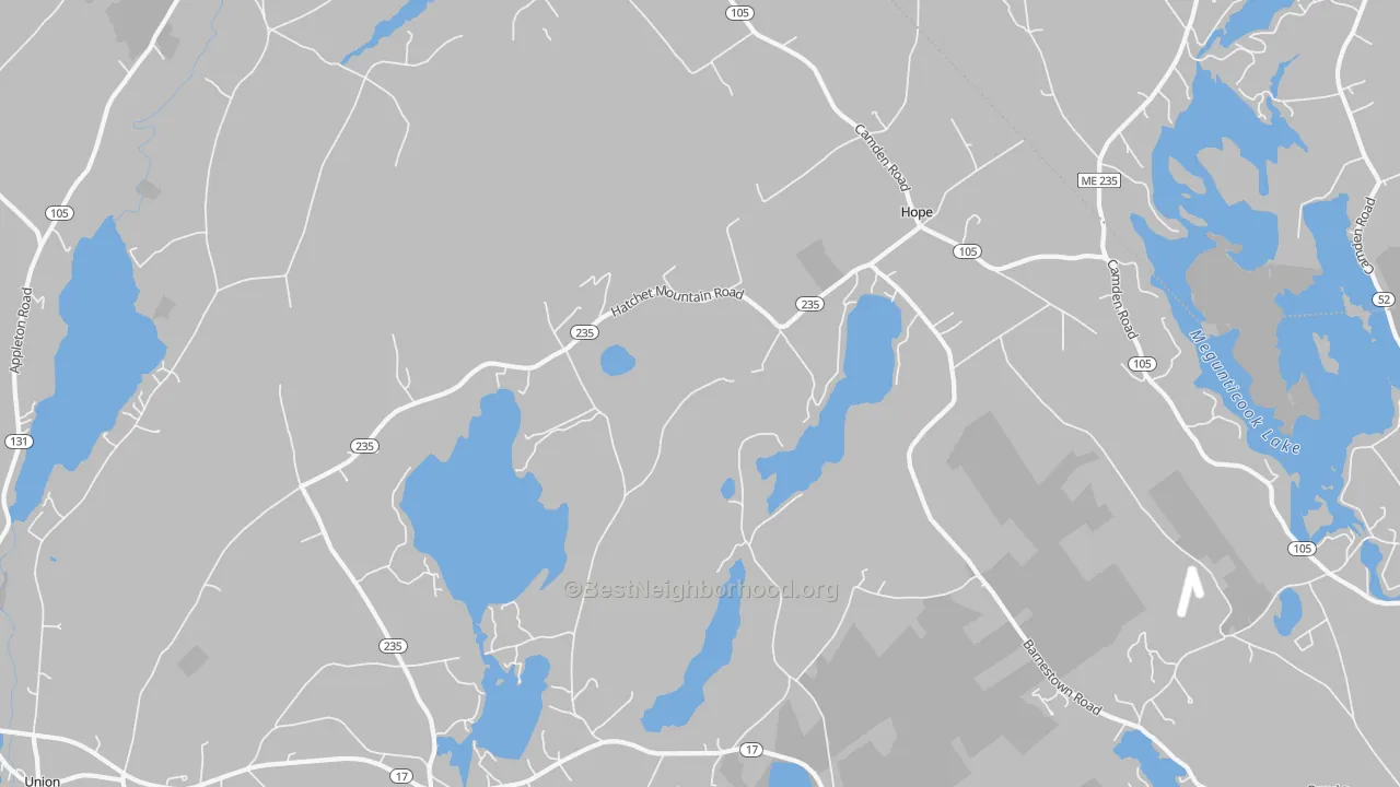 Transit Grade map of Hope, ME