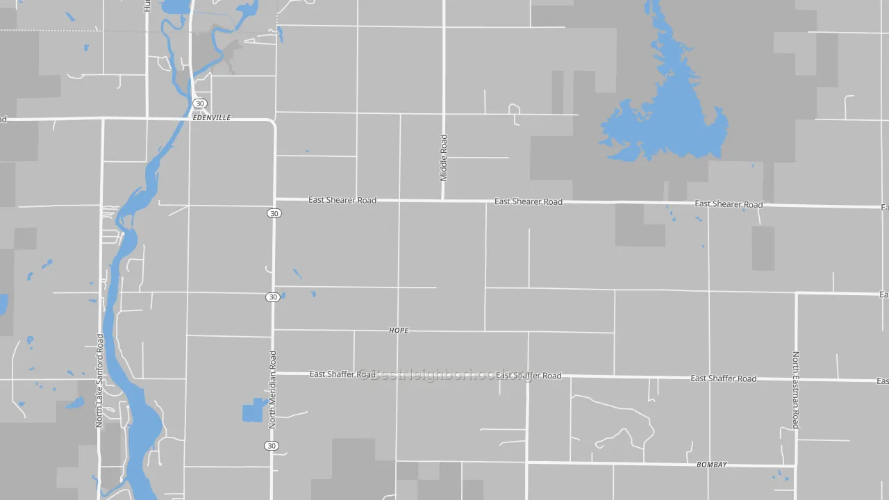 Transit Grade map of Hope, MI