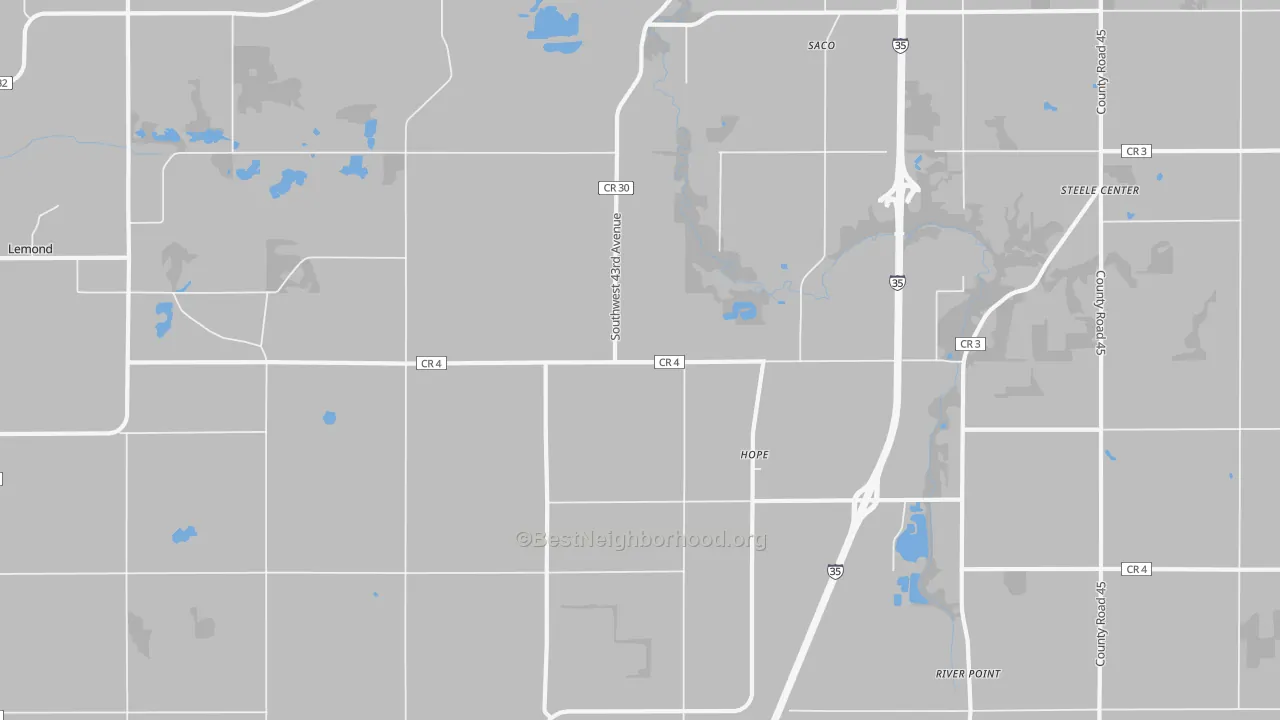 Transit Grade map of Hope, MN