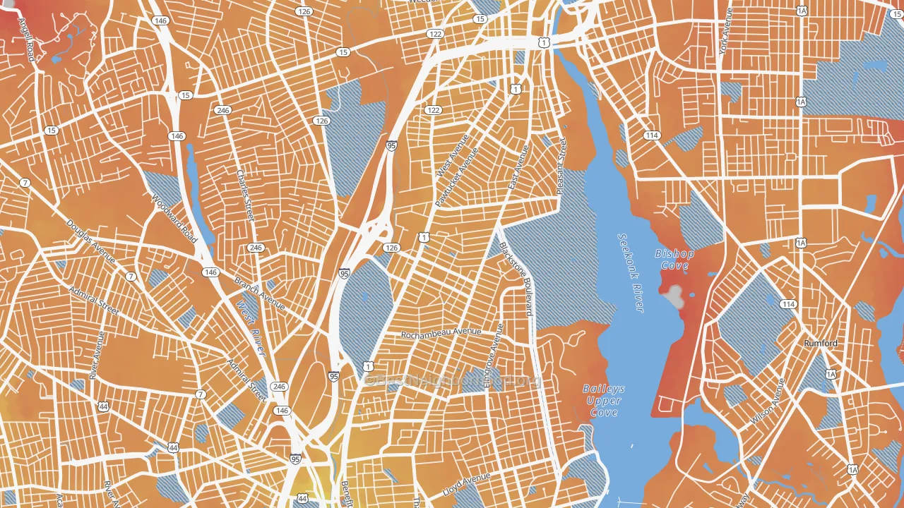 Transit Grade map of Hope, Providence, RI