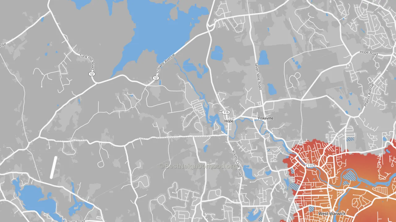 Transit Grade map of Hope, RI
